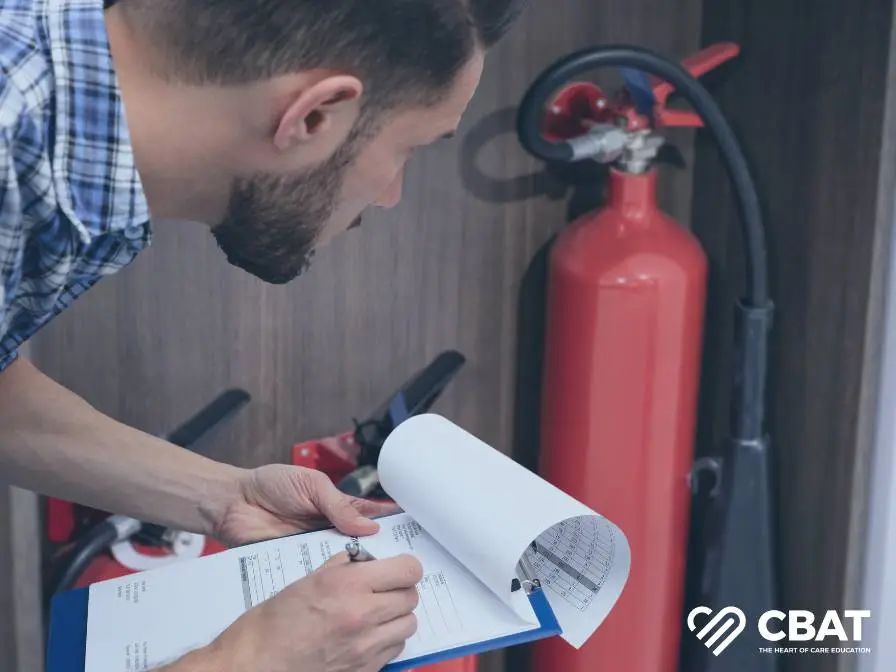 Man doing fire safety checks